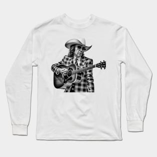 Dwight Yoakam Playing Guitar Long Sleeve T-Shirt